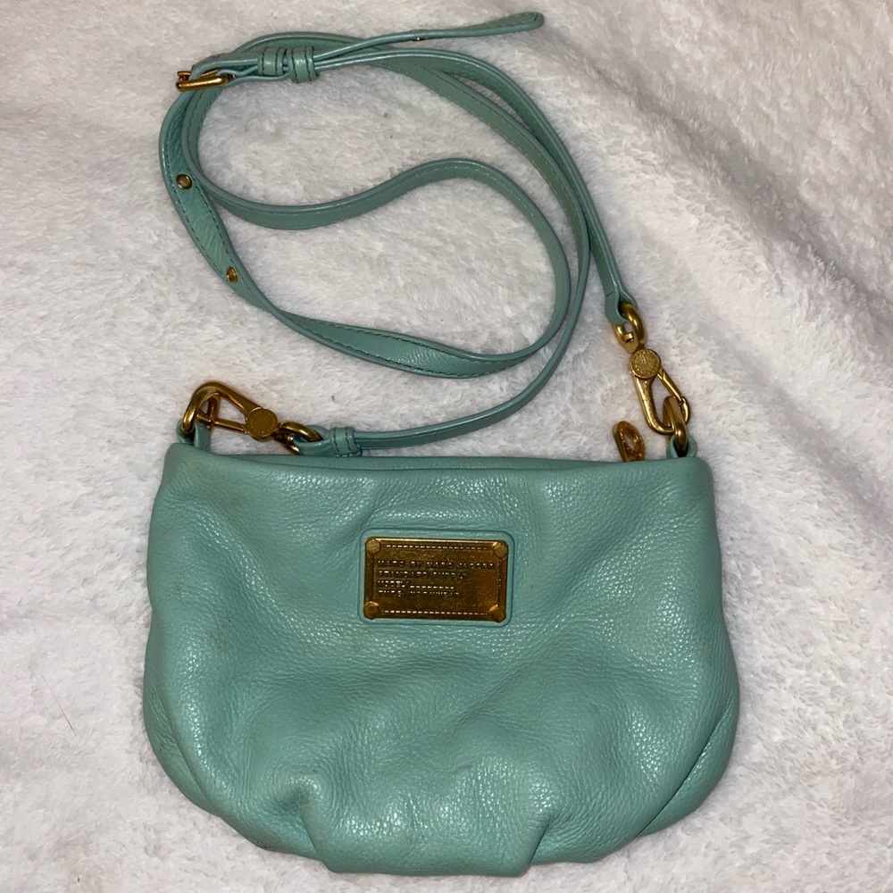 MARC JACOBS Mint Pebbled Leather Classic Q Percy Crossbody Bag